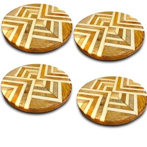 High <b>Gloss</b> Heat Resistant Eco-Friendly Reusable Epoxy Resin Wooden Walnut Coasters for Bars Restaurants Hotels Luxury Homes - Product Image 4