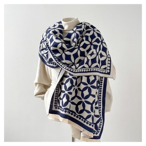 Women's <b>Square</b> <b>Silk</b> <b>Scarf</b> Geometric Print Elegant Multi-Functional All Seasons Daily Wear Accessory - Product Image 2