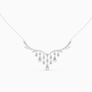 Collier en or classique 18 carats avec diamant naturel de laboratoire taille émeraude, design créatif, sertissage pavé, pour femme, cadeau unique pour fiançailles - Product Image 4