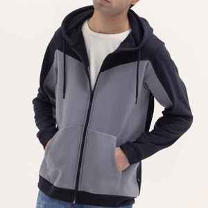 Sudadera con capucha de invierno para hombre, de gran venta, con cremallera de un cuarto, 100% algodón polar, extragrande, cortavientos - Product Image 5