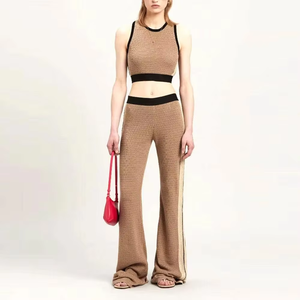 กางเกงวอร์มขาบานทรงสวยคุณภาพสูงสำหรับผู้หญิง เอวยางยืด สวมใส่สบาย เหมาะกับสตรีทแวร์ ใส่ได้ในฤดูร้อน มีเชือกผูกเอว ระบายอากาศได้ดี - Product Image 6