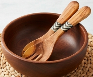Ensemble cuillère et fourchette en bois naturel, design bohème, finition mate, double face, pour événements de restauration, camping et usage quotidien - Product Image 4