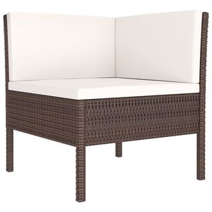 Conjunto de Muebles de Jardín de Ratán Sintético Marrón con Acero con Recubrimiento en Polvo y Poliéster, Muebles de Exterior Duraderos - Product Image 5