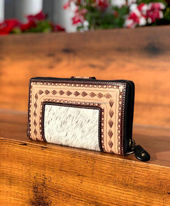 Nouveau Western élégant cuir de vachette usiné fourrure cuir bracelets embrayages femmes conçu sac à main vente chaude en cuir usiné portefeuilles uniques - Product Image 4