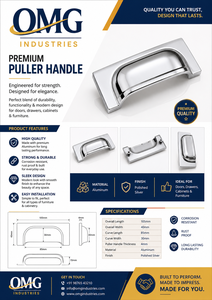 Premium Solid Brass Modern Finish Cabinet <b>Pulls</b> 105mm <b>Drawer</b> Cup Handle Omg Industries CH-047 1 Year Warranty Easy Installation - Product Image 5