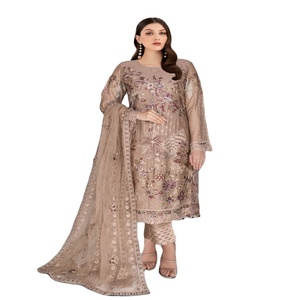 Clearance Sale Pakistan and Indian Clothing for Women Whole Sale by Ramsha Chiffon Shalwar Kamez Dupata Party Dress for Women - Product Image 1