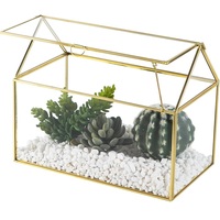 Pot de fleurs en cristal fait main de style nordique en forme de maison pour plantes, décoration de table, pot de fleurs de table écologique
