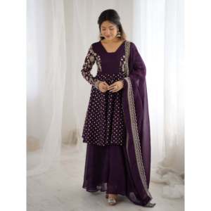Women's Party Wear Embroidered Sequence Work <b>Suit</b> Set Elegant Fashion Accessory - Product Image 1