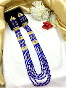 Collier de mariée pakistanais/indien en alliage de zinc avec perles, ensemble de bijoux de mariage tendance, nouveau design pour femmes - Product Image 2