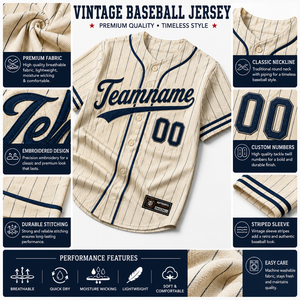 Custom Vintage Baseball Jersey <b>Retro</b> Button Sublimated Team Uniform Front Anti-Bacterial 100% Polyester OEM ODM Performance - Product Image 3