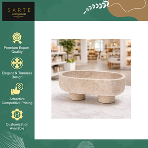 Plateaux de service en marbre travertin écologique personnalisables au design moderne pour hôtels, maisons, restaurants et bars – Fournisseur en gros - Product Image 4