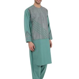 Wholesale Mint Green Textured Chest Men Afghani <b>Dress</b> Cotton Comfortable Fine Finish Men Afghan <b>Dress</b> - Product Image 1