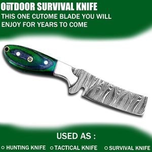 มีดล่าสัตว์ดามัสกัสทำมือ OEM ราคาประหยัด ขนาด 8 นิ้ว ใบมีดแบบ Fixed Blade ด้ามไม้ ฟูลแทงค์ คุณภาพระดับอุตสาหกรรม - Product Image 4