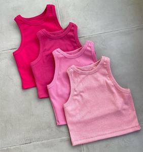 Premium venta al por mayor mujeres rib Tank Top crop top sin mangas de fabricación personalizada traje de yoga transpirable de secado rápido Fitness correr - Product Image 2