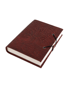 Journal relié en cuir Arbre de Vie Celtique – Couverture gaufrée à la main avec fermeture à cordon, journal artisanal - Product Image 1