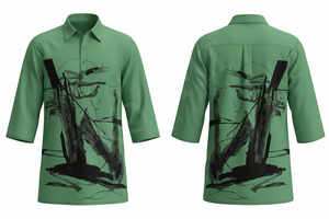Chemise longue surdimensionnée à imprimé graphique abstrait personnalisé, tendance et décontractée - Product Image 4
