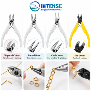 Juego de alicates para fabricación de joyas al por mayor, de acero inoxidable, con punta redonda, para cortar cadenas y alambres, herramientas manuales profesionales - Product Image 3