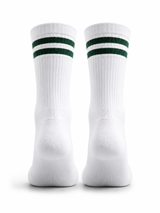 White Crew Woven Eco-Friendly Breathable Antibacterial Non-Slip Sports Socks Black Stripe Running Basketball Soccer Football - Product Image 2