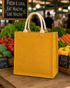 Yellow Jute <b>Tote</b> <b>Bag</b> <b>With</b> Flower Embroidery 13x12x6 In Spacious Main Compartment Inner <b>Pocket</b> Eco-friendly Daily Essential - Product Image 4