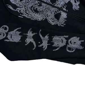 Sweat à capuche personnalisé entièrement orné de strass pour homme et femme, design personnalisé en strass, broderie, sweat à capuche respirant - Product Image 3