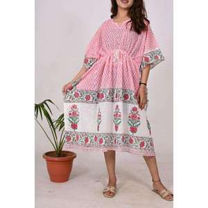 Vestido Kaftán Tie-Dye Emerald Breeze ODM, Maxi de Otoño, 100% Algodón, Silueta Holgada Informal - Product Image 5