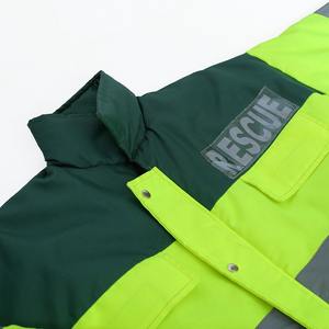 Premium Quality 65% Polyester 35% Cotton polyfill quilting Coldproof Reflective Customized Size & color Rescue <b>Workers</b> <b>Jacket</b> - Product Image 2