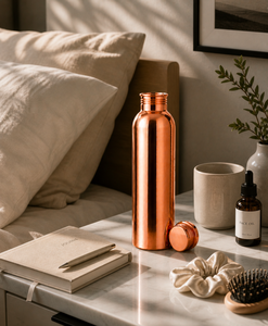 Antique <b>Copper</b> <b>Water</b> <b>Bottle</b> Pure <b>Copper</b> Leak Proof Handcrafted Ayurvedic Health Benefits Eco-Friendly Sustainable for 1l - Product Image 1