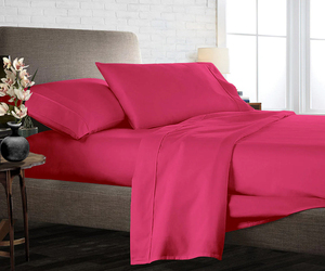 Export Quality 400 TC King <b>Bed</b> Sheet Set (4-Piece) Premium Hot Pink Smooth & <b>Comfortable</b> <b>Bed</b> Sheets for Worldwide Export - Product Image 1