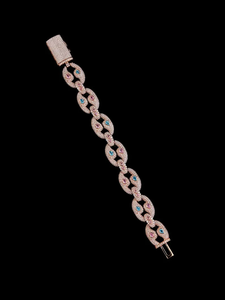 Moissanite Cuban Link <b>Bracelet</b> Pink Blue Gemstone Pave Chain <b>Bracelet</b> <b>Mens</b> Womens Luxury Hip Hop Fashion Jewelry Gift - Product Image 4