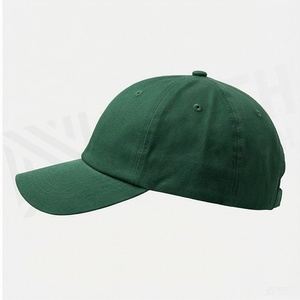 Casquette de baseball verte à 6 panneaux unisexe en sergé de coton ajustée, chapeau décontracté de couleur unie, taille adulte 56-58CM - Product Image 3