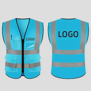 Chalecos de seguridad de malla para hombres y mujeres con 8 bolsillos y cremallera frontal, ropa de trabajo de invierno, chaleco reflectante de seguridad para ingenieros - Product Image 6