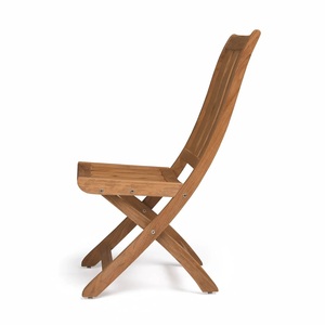 <b>Teak</b> Folding Portable Outdoor Dining <b>Chair</b> with Saber Legs Solid Wood Rustic Design - Product Image 4