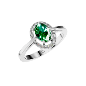 Anillo Esmeralda moderno 925 Plata oro blanco IGI certificado OEM/ODM personalizable regalo de boda corte ovalado para fiestas compra a granel - Product Image 1