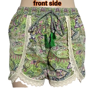 Nouveau à la mode 70% soie 30% rayonne motif fleuri Shorts respirant taille moyenne élastique élégant Shorts chauds pour les jours d'été détendus - Product Image 1