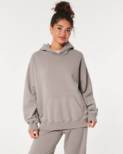 Vente en gros fabricant : Sweat à capuche streetwear personnalisé pour femme, en molleton épais 500 g/m², coupe oversize, avec impression 3D en relief - Product Image 2