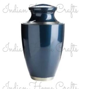 Dark Gray Metal Cremation Urn Keepsake Casket <b>Memorial</b> <b>Vase</b> Portable Remembrance Urn for Home Shrine - Indian Home Crafts - Product Image 2