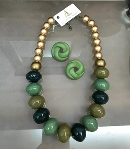 Collar de Cuentas de Piedra de Resina Unisex, Color y Tamaño Personalizables, Hecho a Mano, Moderno, para Fiestas - Product Image 6