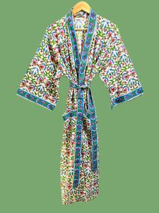 Robe Kimono en Coton Doux, Peignoir de Bain, Robe Enveloppante Faite Main, Ample, Élégante, Imprimé Magnifique, Tissu Naturel Doux, Kimono Décontracté en Coton - Product Image 2