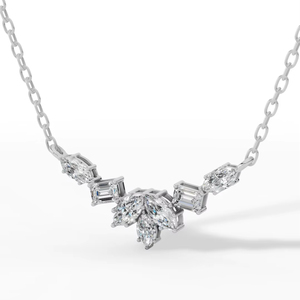 จี้เพชรทรงมาร์คีส์สีเขียวมรกตจากธรรมชาติ ประดับด้วยเพชรแล็บเกรด VVS ทอง 10K ไร้สี ดีไซน์หรูหรา เหมาะสำหรับงานแต่งงานและวันครบรอบ - Product Image 1