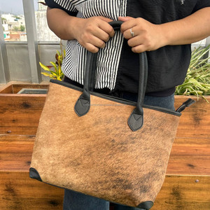 กระเป๋าหนังวัวแท้ขนาดใหญ่สำหรับผู้หญิง, กระเป๋าสะพายไหล่กระเป๋าถือเก็บขนได้มีสไตล์ - Product Image 2