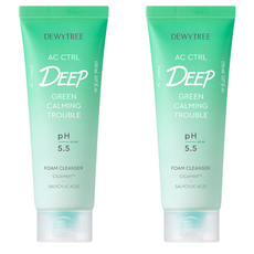 Dewtree Detergente Viso 150ml AC Control Schiuma Calmante Verde Intenso per Pelli Problematiche Confezione da 2 Pezzi - Product Image 1