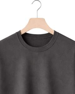 Camiseta Oversize Personalizada Gris Oscuro para Hombre, con Dobladillo Curvo, Hombro Caído, Cuello Redondo, Algodón Liso, Estilo Urbano, Verano - Product Image 5