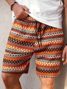 New Arrival Men's <b>Knee</b> Length Beach Wear Shorts Pure Polyester Pocket Style Elastic shorts With Drawstrings At Cheap Price - Product Image 5