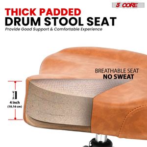 Adjustable <b>Motorcycle</b> Style Saddle Music Chair <b>Seat</b> Thick Padded Drum Throne <b>Backrest</b> for Adults DS CH BR REST Guitar Stool - Product Image 2