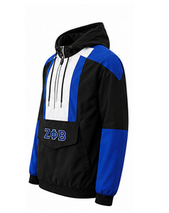 เสื้อแจ็คเก็ตวินด์เบรกเกอร์ผ้าฟลีซปักลาย Zeta Phi Beta Sorority สำหรับผู้หญิง  แบบมีซิปครึ่งตัว  งานปัก ZPB Soror  ผลิตตามสั่ง  สไตล์วินเทจ  แห้งเร็ว - Product Image 3