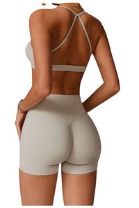 เสื้อชั้นในกีฬาแบบแห้งเร็ว ระบายอากาศดี ดีไซน์เรียบง่าย สำหรับออกกำลังกาย วิ่ง ฟิตเนส โยคะ  พร้อมโลโก้ด้านหน้า  มีไซส์พลัส - Product Image 4