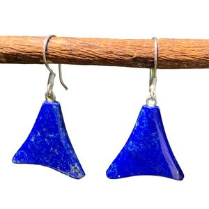 Pendientes de moda de último diseño con piedra de lapislázuli natural de acero inoxidable y plata para boda o regalo - Product Image 2