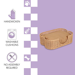 Rattan material pet bed make in Vietnam with wholesale price OEM ODM color - Product Image 2