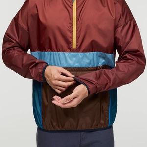 <b>Men</b> Colorblock Windbreaker <b>Jacket</b> Hooded <b>Half</b> <b>Zip</b> Windproof Lightweight Outdoor Anorak Coat - Product Image 4