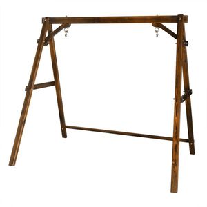 600lbs Fir Wood <b>Swing</b> <b>Frame</b> 188*135*170cm Carbonized Color 4ft Patio <b>Swing</b> for <b>Swing</b> Chair - Product Image 6